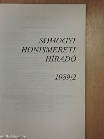 Somogyi Honismereti Híradó 1989/2.