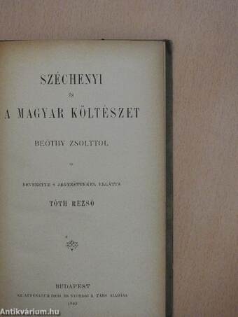 Széchenyi és a magyar költészet