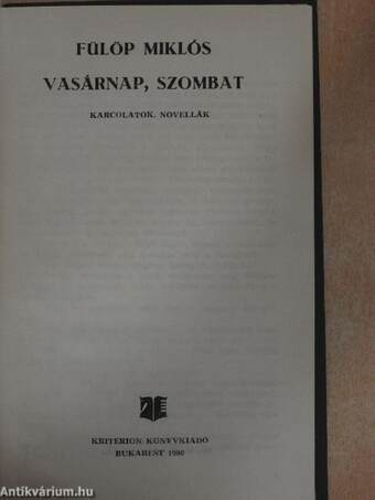 Vasárnap, szombat