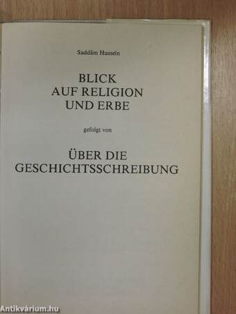 Blick auf Religion und Erbe gefolgt von Über die Geschichtsschreibung