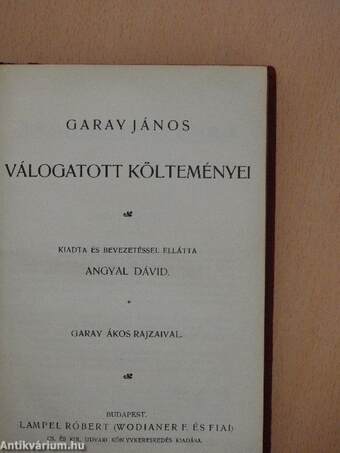 Garay János válogatott költeményei