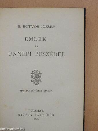 B. Eötvös József emlék- és ünnepi beszédei