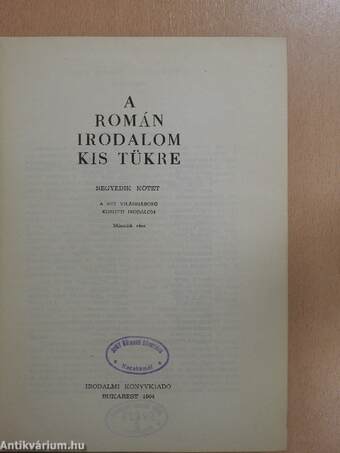 A román irodalom kis tükre IV/2.