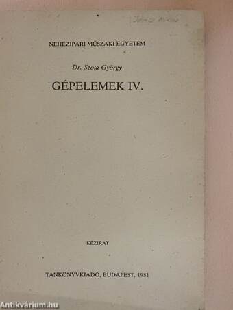 Gépelemek IV.