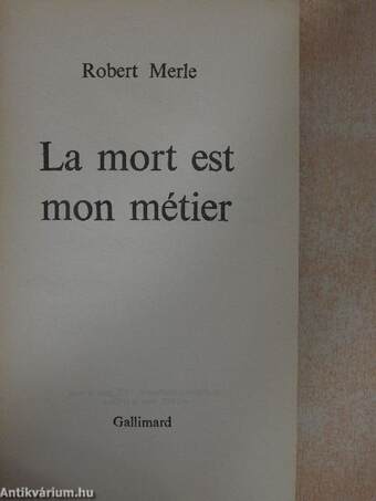 La mort est mon métier