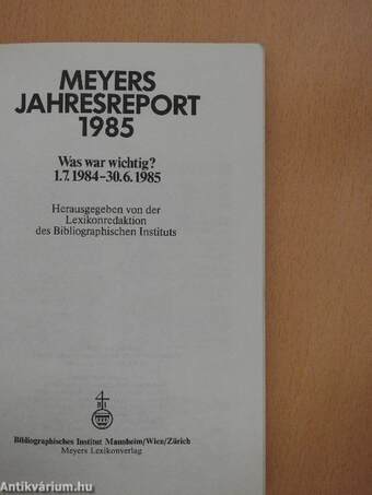 Meyers Jahresreport 1985