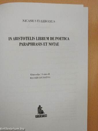 In Aristotelis librum de Poetica Paraphrasis et Notae