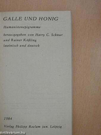 Galle und Honig