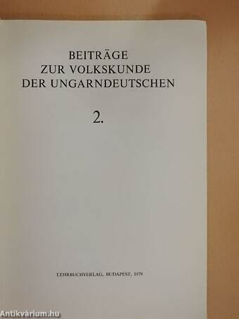 Beiträge zur Volkskunde der Ungarndeutschen 1979