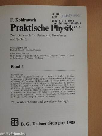 Praktische Physik 1 (töredék)