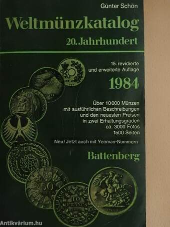 Weltmünzkatalog 1984. II. (töredék)