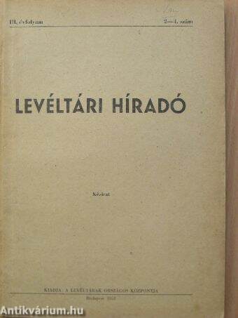 Levéltári Híradó 1953. 2-4. szám