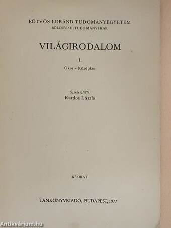 Világirodalom I.