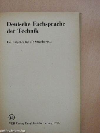 Deutsche Fachsprache der Technik