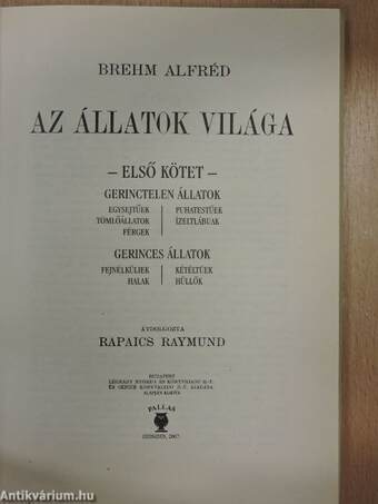 Brehm - Az állatok világa (Kis Brehm) I.