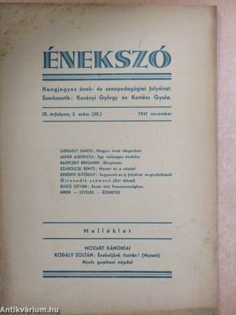 Énekszó 1941. november