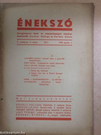 Énekszó 1938. április 1.