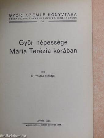 Győr népessége Mária Terézia korában