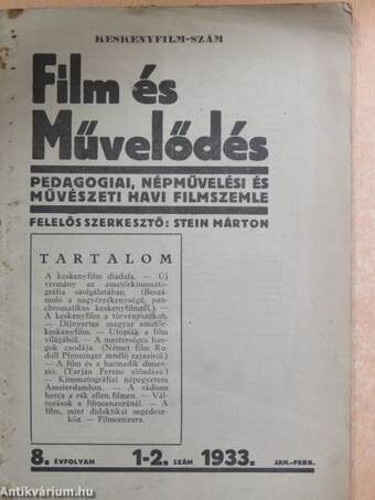 Film és Művelődés 1933. január-február