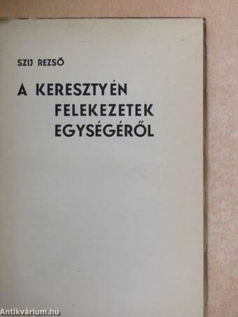 A keresztyén felekezetek egységéről