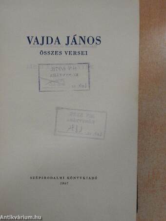 Vajda János összes versei