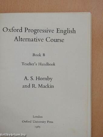 Oxford Progressive English Alternative Course - Teacher's Handbook - Book B