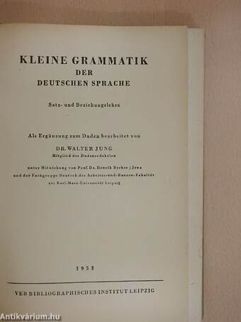 Kleine Grammatik der deutschen Sprache