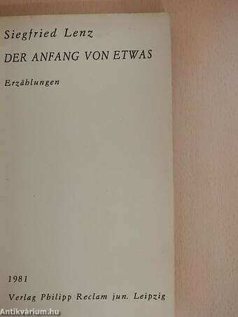 Der Anfang von Etwas