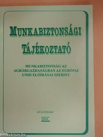 Munkabiztonsági tájékoztató 2004. Különszám