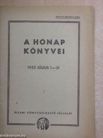 A hónap könyvei 1952-1961. (vegyes számok) (42 db)