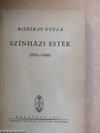 Színházi esték 1930-1940