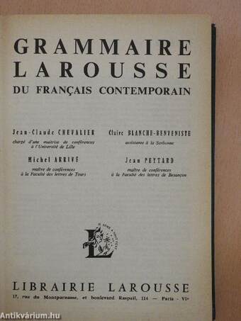 Grammaire Larousse du francais contemporain