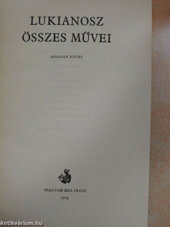 Lukianosz összes művei II.