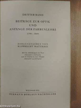 Beiträge zur Optik und anfänge der Farbenlehre