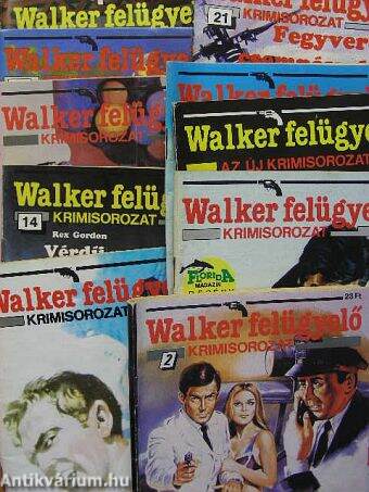 "10 kötet a Walker felügyelő krimisorozatból (nem teljes sorozat)"