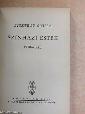 Színházi esték 1930-1940