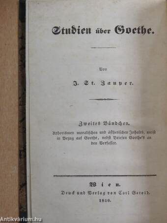 Aphorismen moralischen und ästhetischen Inhalts (gótbetűs)