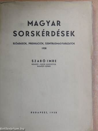 Magyar sorskérdések