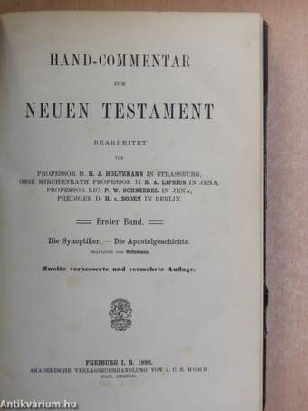 Hand-Commentar zum Neuen Testament I.