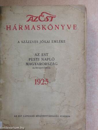 Az Est hármaskönyve 1925