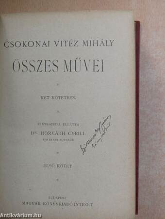 Csokonai Vitéz Mihály összes művei I-II.