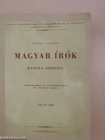 Magyar írók Katona Józsefig