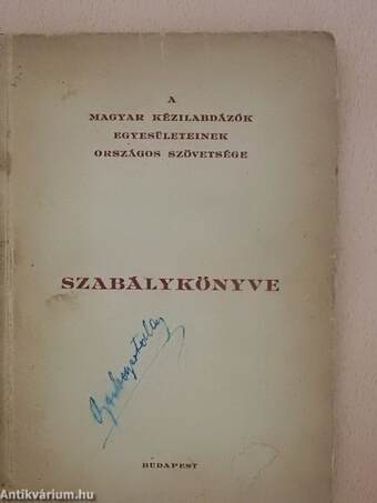 A Magyar Kézilabdázók Egyesületeinek Országos Szövetsége szabálykönyve