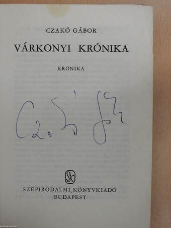 Várkonyi krónika (aláírt példány)