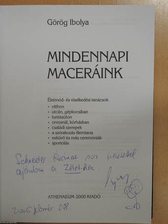 Mindennapi maceráink (dedikált példány)