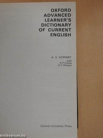 Oxford Advanced Learner's Dictionary of Current English