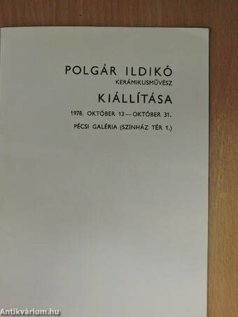 Polgár Ildikó kerámikusművész kiállítása