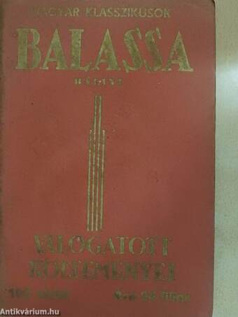 Balassa Bálint válogatott költeményei