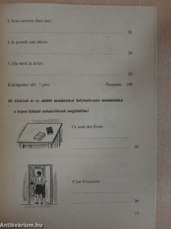 Francia nyelvi feladatlapok I.