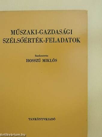 Műszaki-gazdasági szélsőérték-feladatok